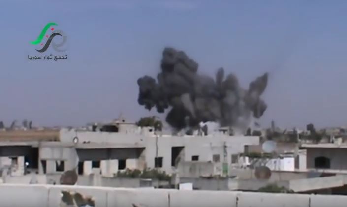 The moment a Russian missile hit al Ghantu, Oct 15th 2015
