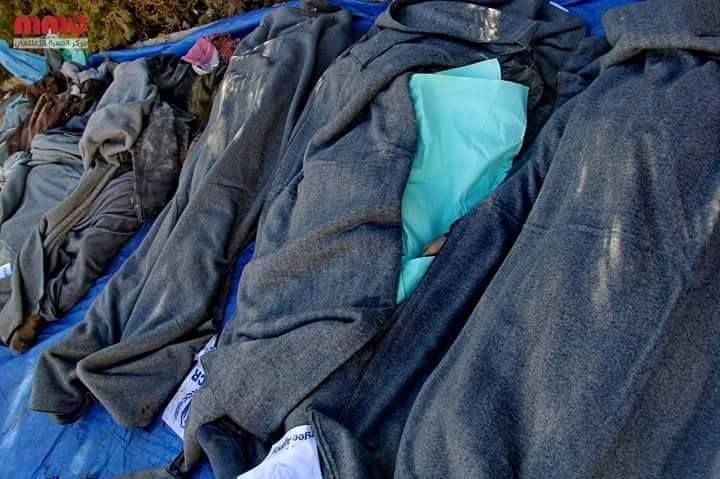 Victims from airstrikes on Maarat al Numan, Dec 9th, which the Syrian Network for Human Rights said were carried out by regime warplanes (via SN4HR)