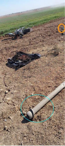 Footage circulated on social media of what is believed al-Shuhail’s body parts and the location where the drone hit.