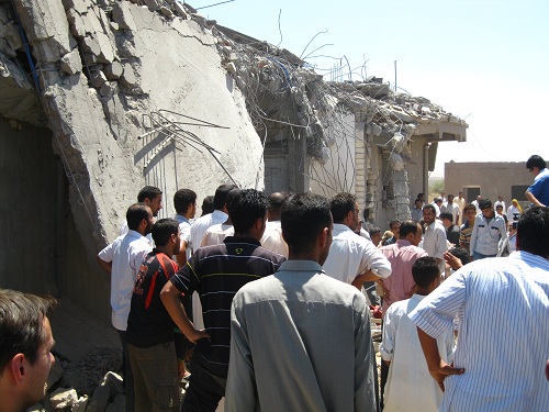 House allegedly destroyed by NATO airstrikes on Majer on August 8th, 2011 (via Global Research)
