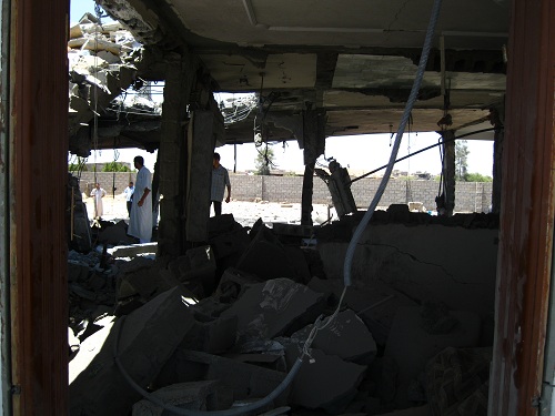 House allegedly destroyed by NATO airstrikes on Majer on August 8th, 2011 (via Global Research)