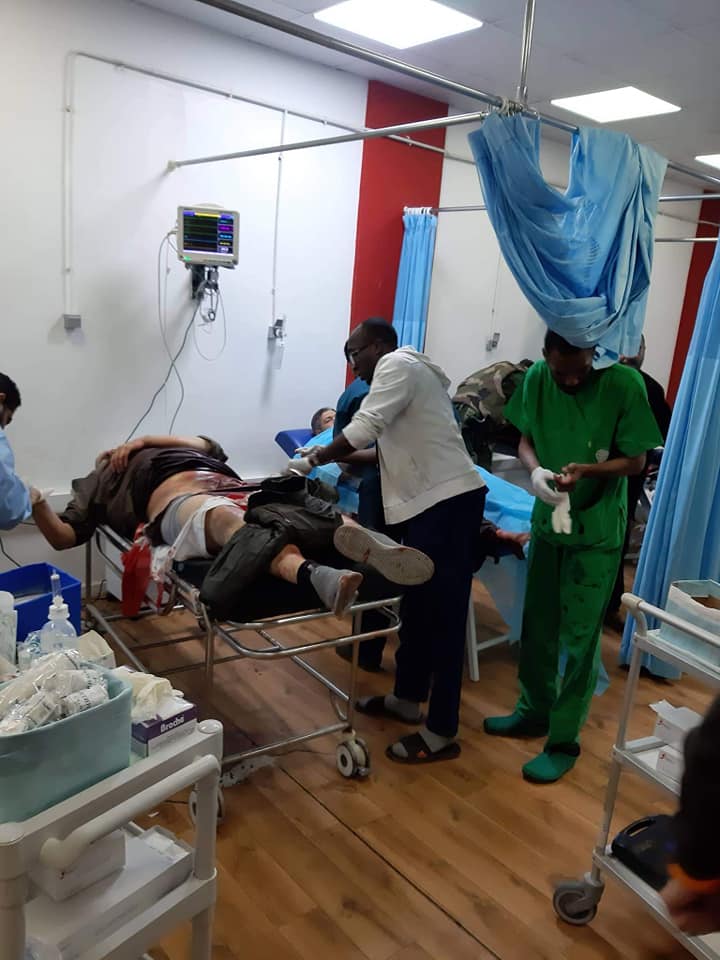 Victims being treated after shelling on Tripoli on February 4th, 2020 (via Hona Souq Al-Khmies)