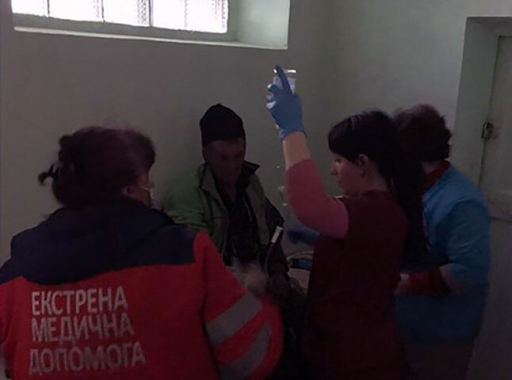 One of the victims of alleged Russian shelling of Zolochiv on April 10, 2022, (Image posted by Kharkiv Times)