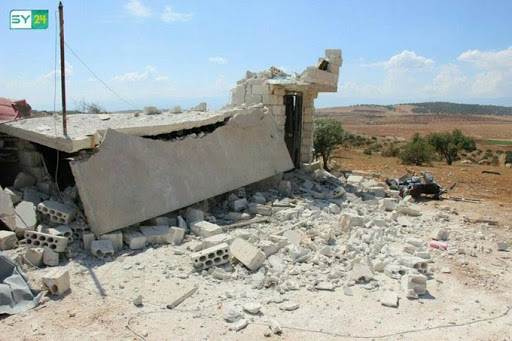 Aftermath of alleged Russian forces or Syrian regime bombing on Abdin in Idlib on Sep 9th, 2018 (via SY 24)