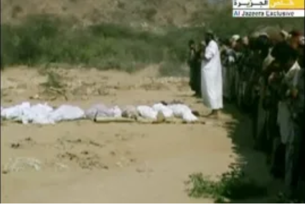 Video and images broadcast in the aftermath of the strikes showed a considerable death toll (Al-Jazeera, December 17th 2009)