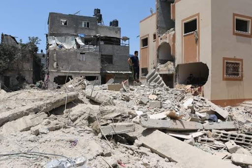 Damage to citizen's homes in Beit Hanoun from strikes on May 20th, 2021. (Image posted by @SafaPs)