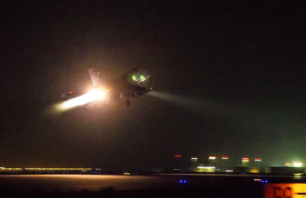 Rafale aircraft bombed Islamic State positions in Raqqah October 8th, as France stepped up operations against the terror group (Ministère de la Défense)