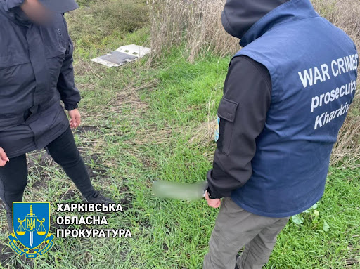 Remnants of a vehicle blown up by an alleged Russian mine in Kharkiv on May 6, 2022. (Image posted by the Kharkiv Regional Prosecutor's Office)