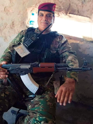 A member of the "Islamic resistance mujahideen in Anbar" who was reportedly killed by US strikes on February 3, 2024. (Image posted by Ghaith Ayed)
