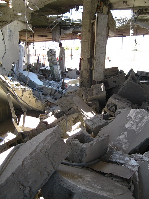 House allegedly destroyed by NATO airstrikes on Majer on August 8th, 2011 (via Global Research)