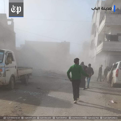 Euphrates Post reported from the destruction after missiles hit Al-Bab on February 2nd 2022.