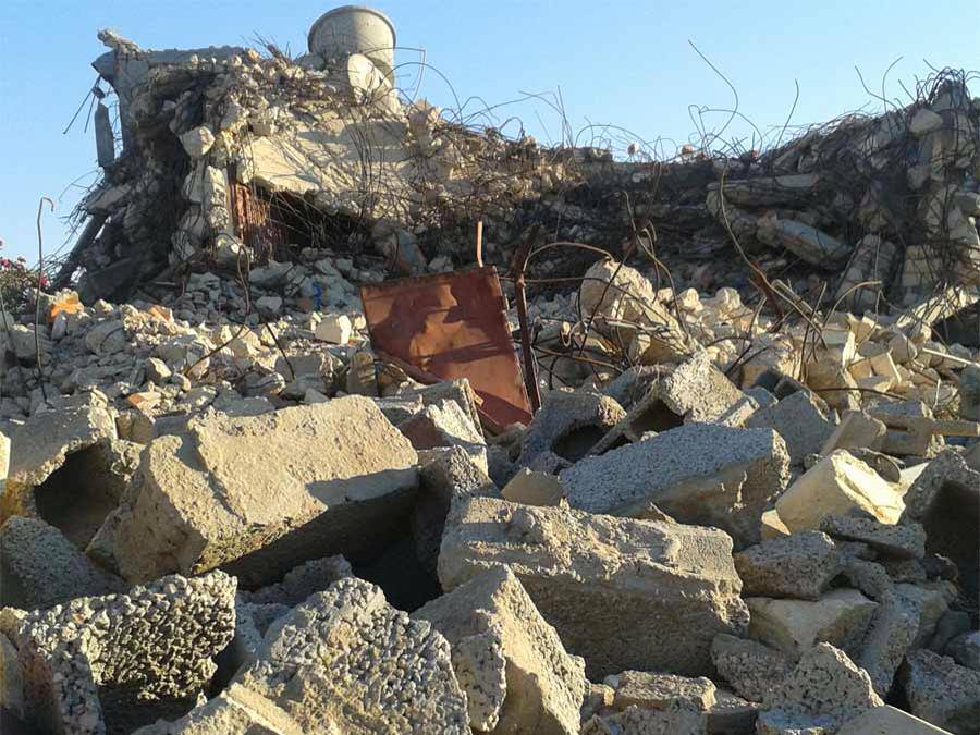 House allegedly destroyed by NATO airstrikes in Majer on August 8th, 2011 (via Zliten Majer Massacre)