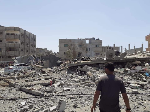 Photo taken after alleged Israeli shelling on a house in Shaboura camp, Rafah, Gaza May 20 2021. Image posted on Twitter by @qudsn.