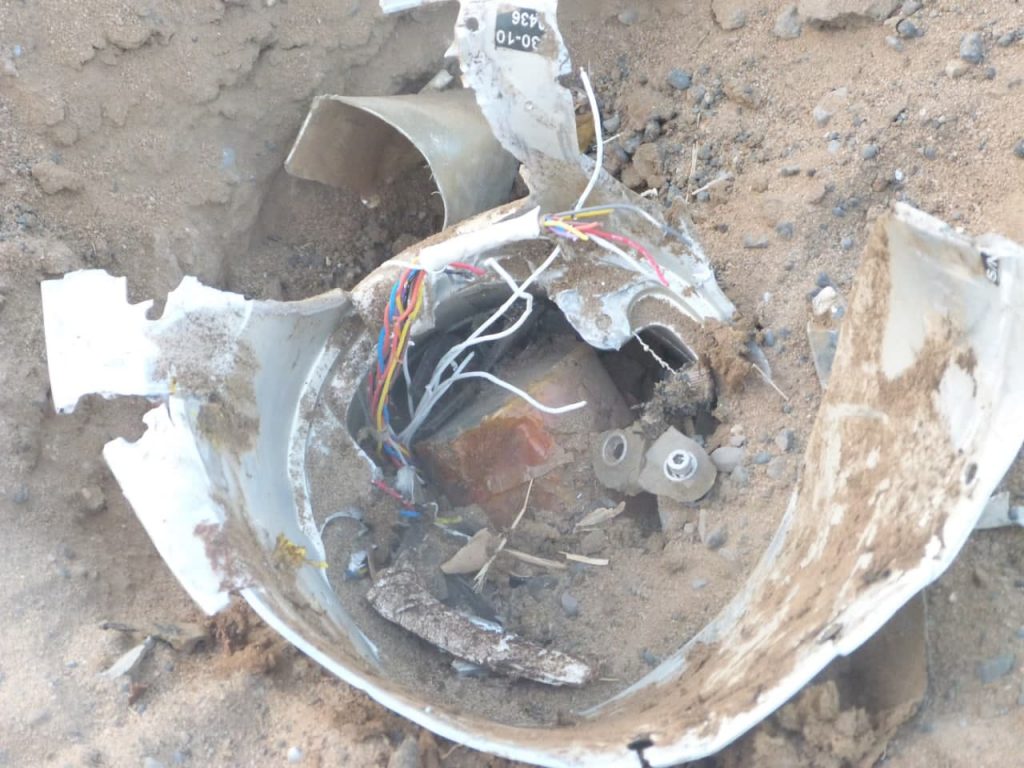 Remnants of US airstrike on Jamaame on January 20th, 2021 (via Morad News)