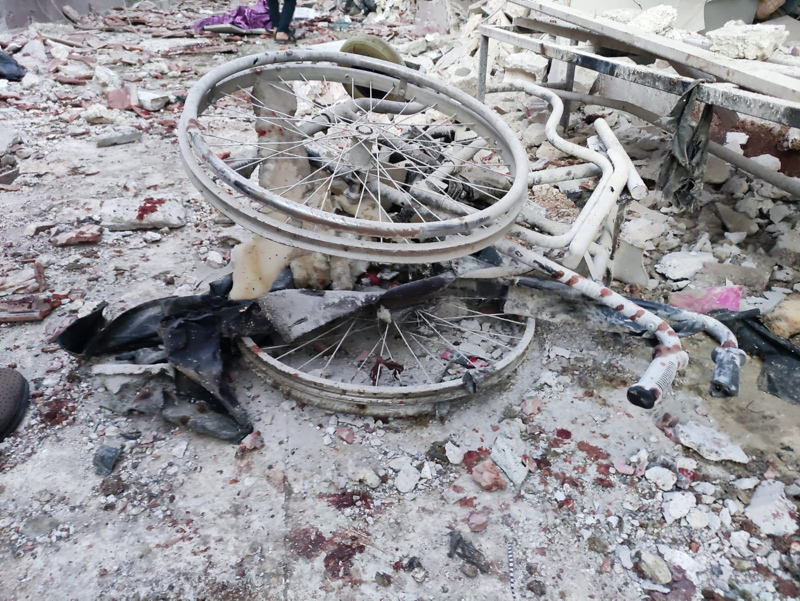 Caption translation: Shahba Press reporter said that 19 people were killed, including 5 women, children and workers in humanitarian and medical organizations, and others were wounded - some of them in critical condition - as a result of the missile shelling by YPG militia on residential neighborhoods in the city of Afrin. (Image posted by Shahba Press)