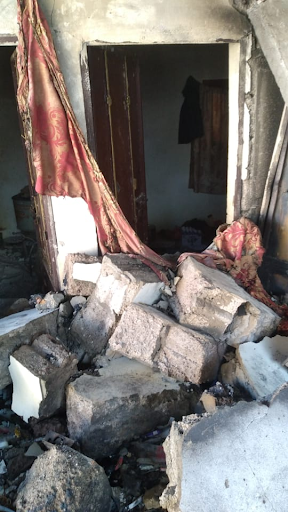 Damage caused by caused by alleged US drone strikes on a home east of Marib on November 30, 2022. (Image posted by @bdallhbnbwdals1)