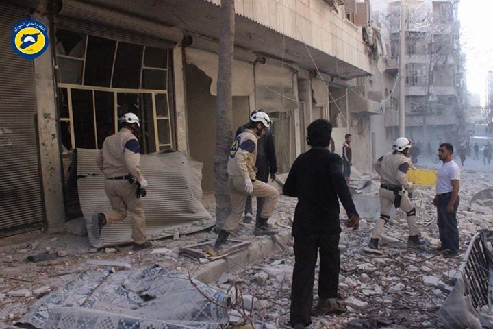 Destruction of Bab Road neighbourhood, following alleged Russian, November 21st (via White Helmets)