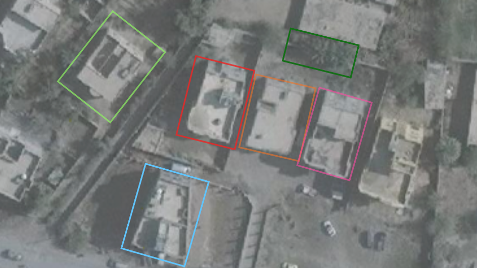 Location of the attack, where the hospital is, before the bombing. (Via Bellingcat).