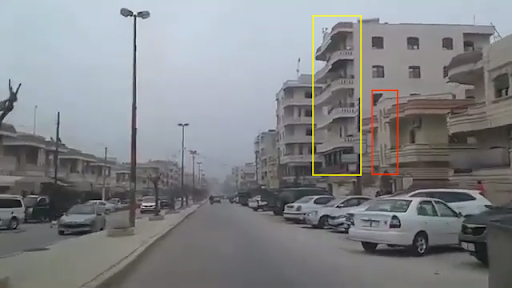 Image of the location struck by the bombing in Afrin on June 12, 2021. (Image posted by @AKMcKeever)
