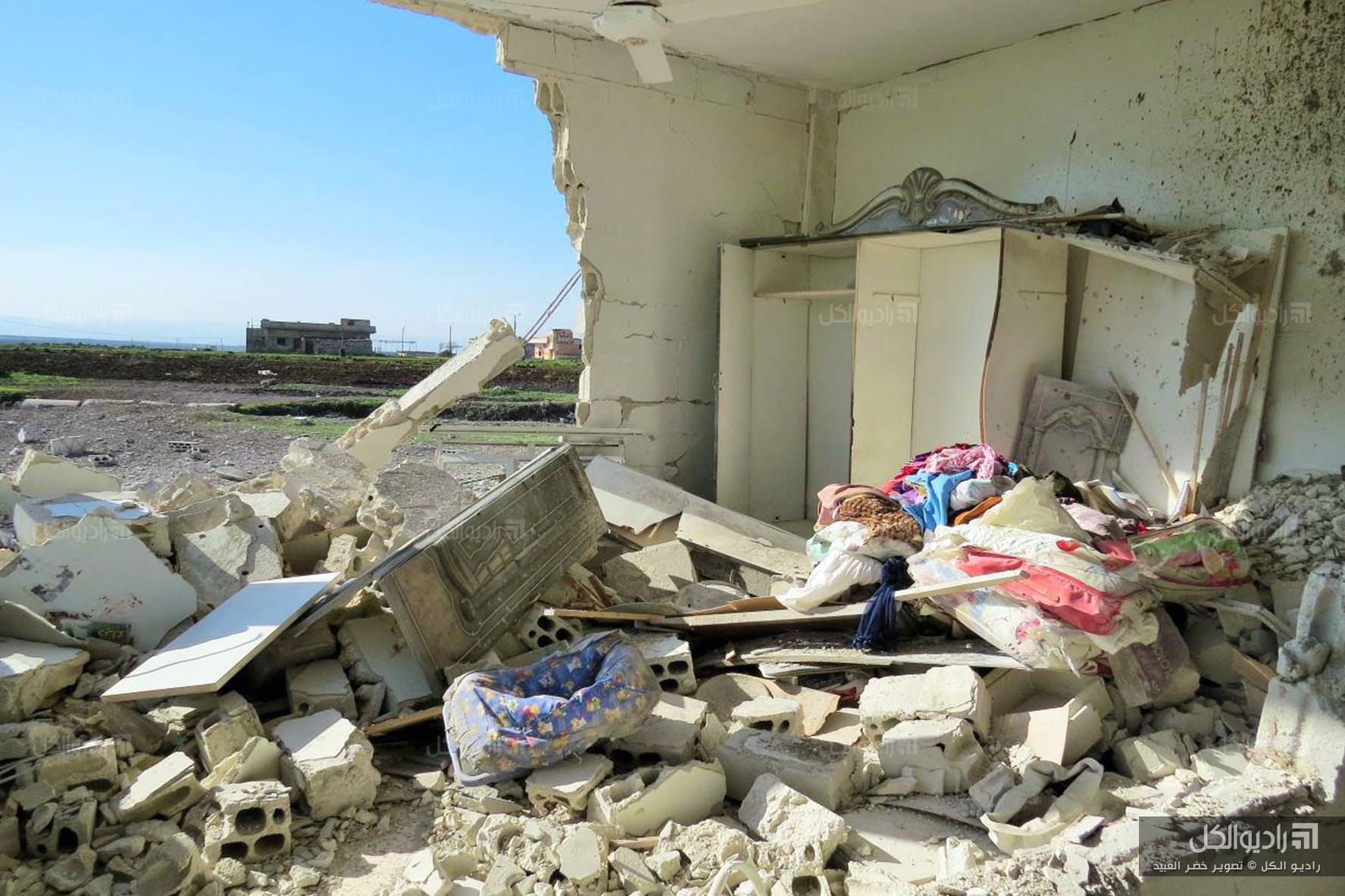 The aftermath of a strike on Talbissa, feb 19th (via Akull radio)
