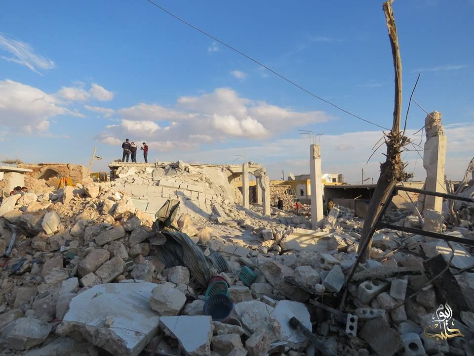 The aftermath of an alleged Russian airstrike on Balto, Aleppo, Nov 16th (via Step)