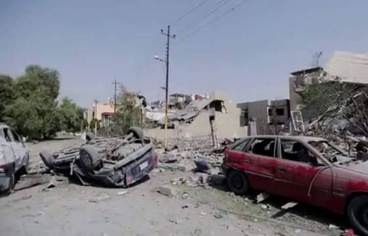A reported image of destruction at Jissag, following an alleged Coalition airstrike on August 19th which killed or more civilians (News of Iraq)