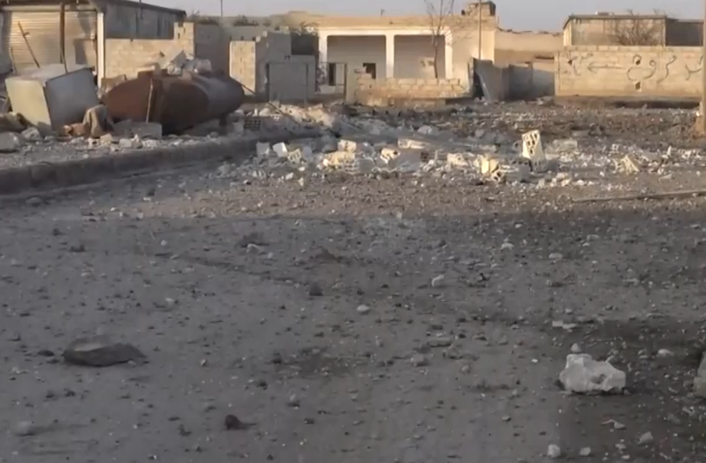 Reported scene of four civilian deaths following an alleged Coalition strike on Shanina, January 27th 2017 (via Halab Today TV)