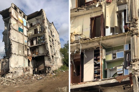 Destroyed 5 story building
