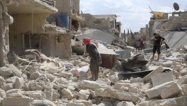 The aftermath of a strike on Sarah, April 22nd (via Syria Mubashar)