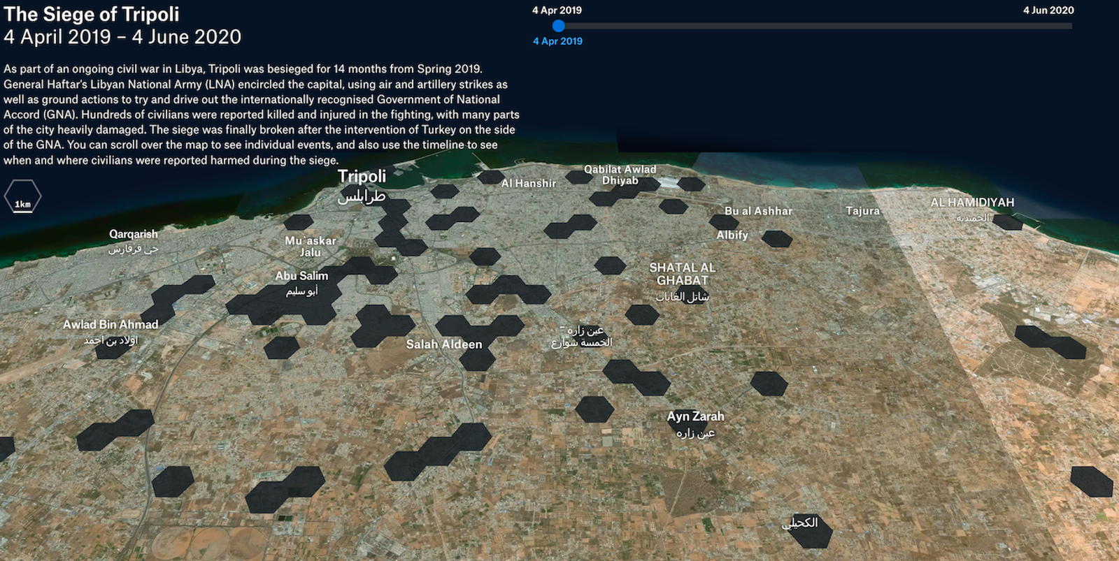 The siege of Tripoli: visualising a year of violence