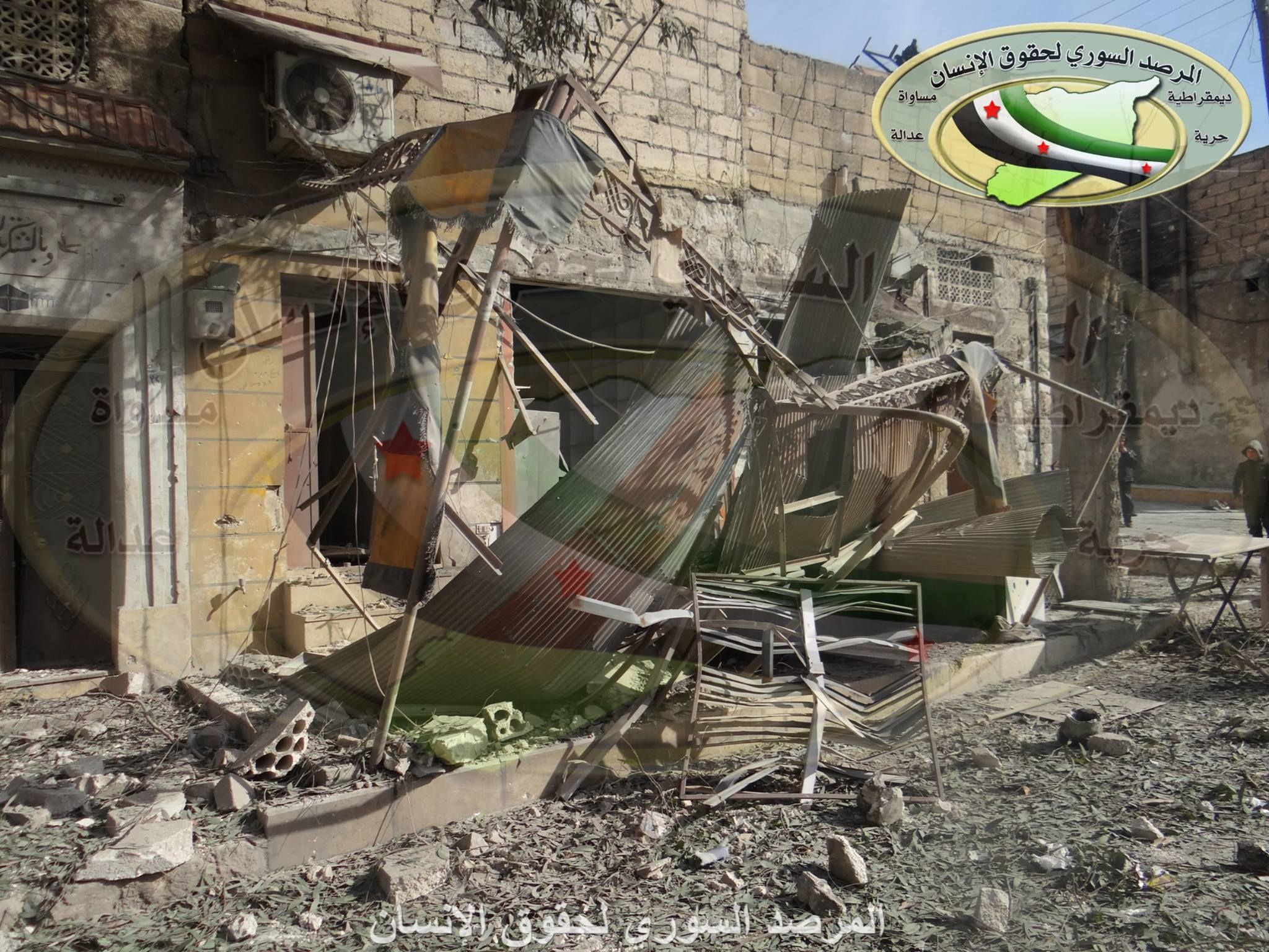 The aftermath of an alleged Russian strike on Sakhour, Feb 5th (via SO4HR)