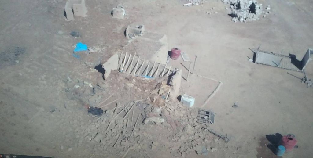 Image of the damage caused by Coalition and SDF strikes on a home in Kharbet Al Janous on July 21, 2021. (Image posted by SDF)