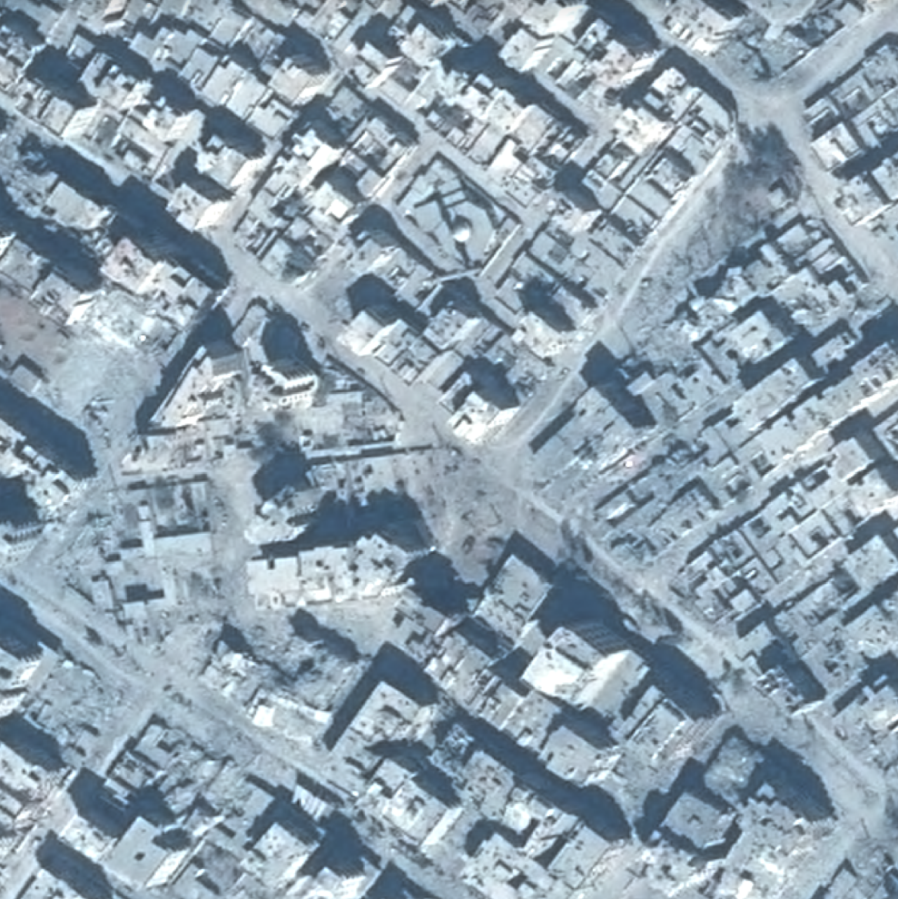 Building seen on satellite imagery before the strike (September 29, 2017)