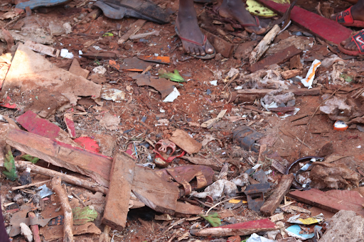 Damage caused by alleged Kenyan airstrikes on Jilib on August 15, 2023. (Image posted by @xuquuqda1)