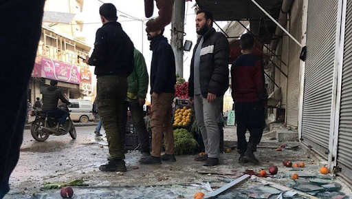 Destruction after at least one missile hit Al-Bab on February 2nd 2022 (@YusufAd76532779 / Twitter)