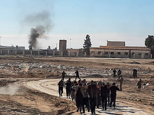 Some of the 300 ISIS fighters who surrendered on Monday in a photo provided by the Syrian Democratic Forces. Credit...Kurdish-led Syrian Democratic Forces, via Associated Press