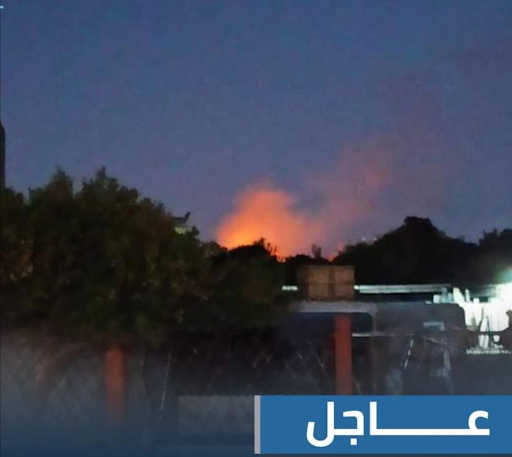 Fire from shelling of Mashrou’ Al Muz on July 22, 2022. (Image posted by @wady_dynar)