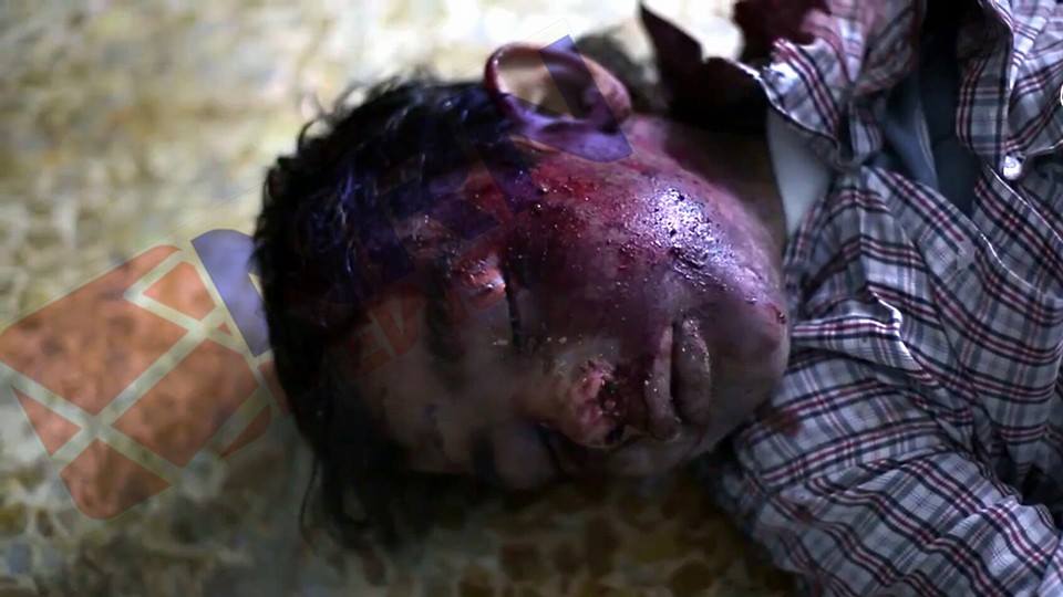 An image shows a little boy who was killed by an alleged coalition strike at Tal Afar, May 5th 2016 (via NRN)
