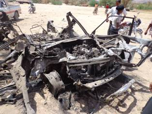Damage caused by alleged US drone strikes on August 28, 2012. (Image posted by Dammonnet)