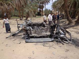 Damage caused by alleged US drone strikes on August 28, 2012. (Image posted by Dammonnet)