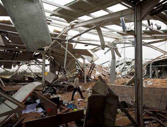 Aftermath of an American airstrike on Karabala international airport project on March 13th, 2020 (via youm7)