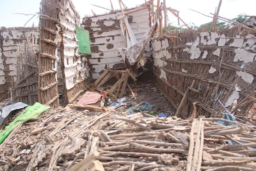 Damaged homes in Saakow district caused by airstrikes on June 16/17, 2023. (Image posted by @BaidoaU)