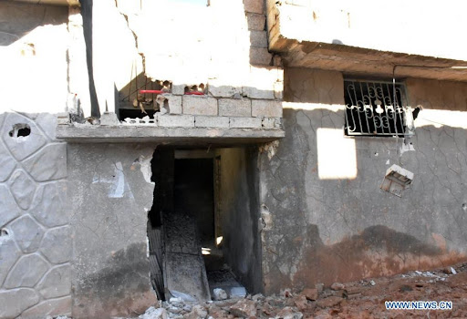 Damage caused by alleged Israeli or Syrian regime missile strikes on Hama on January 22, 2021. (Image posted by Xinhua)