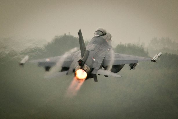 Archive image of a Netherlands F-16 released on October 7th 2014 - the first day of Dutch strikes in Iraq.