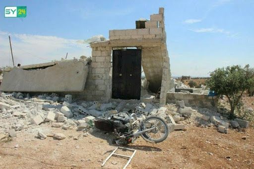 Aftermath of alleged Russian forces or Syrian regime bombing on Abdin in Idlib on Sep 9th, 2018 (via SY 24)