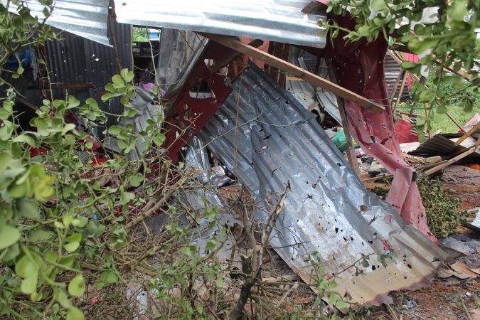 Damaged building after US strike on Kunya Barrow on May 17th, 2020 (via Somali Memo)