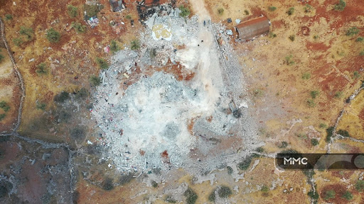 Aerial Photos of the house where the al-Baghdadi leader of ISIS was targeted by American troops in the village of Barisha, northern Idlib (26-27 October 2019) - Via MMC