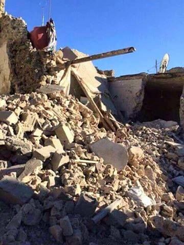 Site of an alleged Coalition airstrike February 4th 2016, which reportedly killed 6 civilians (via Iraqi Spring Media Center)
