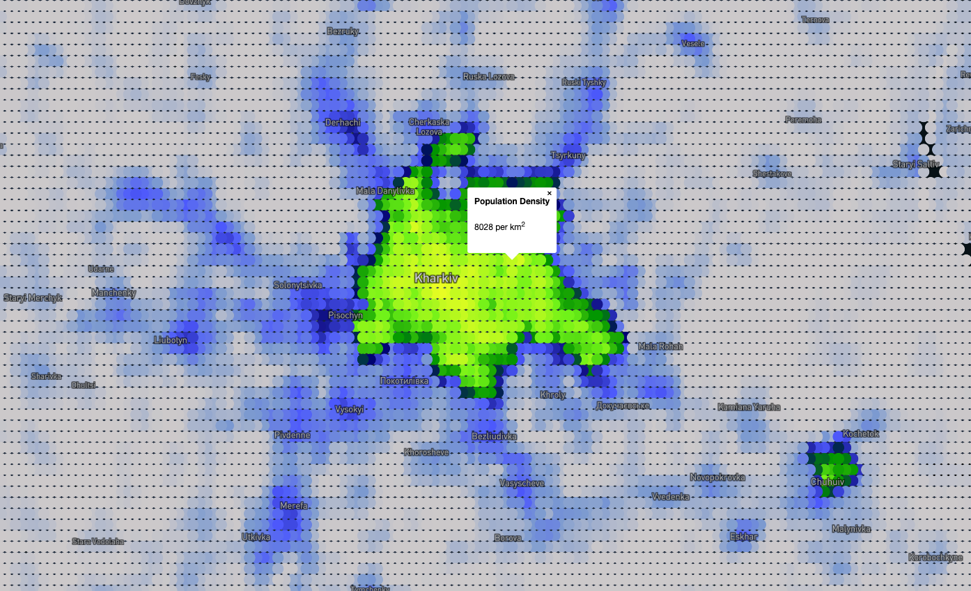 The mapping can be zoomed in to individual areas