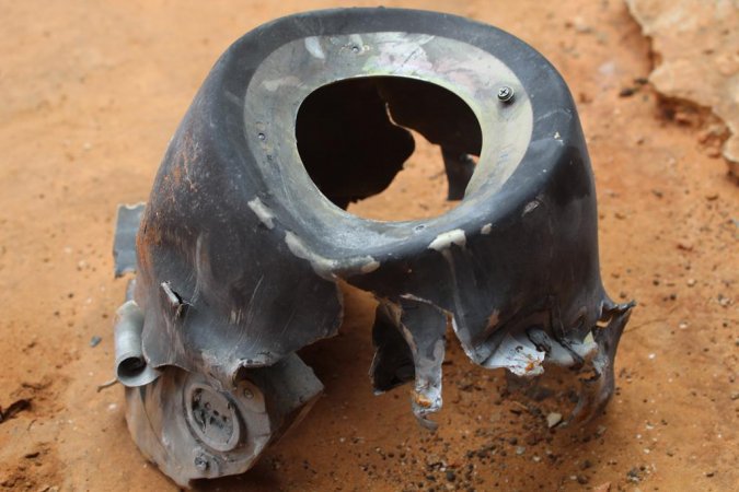 Munition fragement allegedly found after US strike on Kunya Barrow on May 17th, 2020 (via Somali Memo)